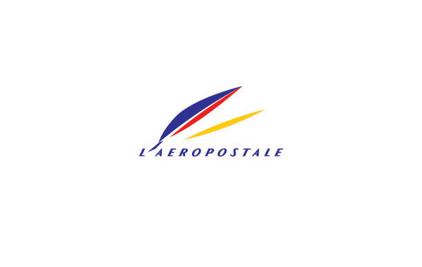 以一根羽毛為創(chuàng)意的標志設計，與英文品牌字母LAEROPOSTALE