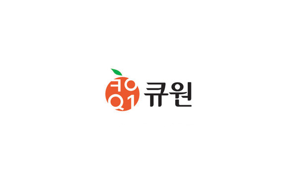 食品類logo：本logo為韓國(guó)果汁logo，將企業(yè)的名稱放在一個(gè)簡(jiǎn)潔的水果中做了反白