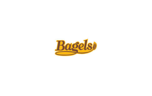 食品類logo設(shè)計(jì):一種名叫百吉餅的面包logo設(shè)計(jì)，logo的主體顏色選了代表成熟的麥穗的黃色