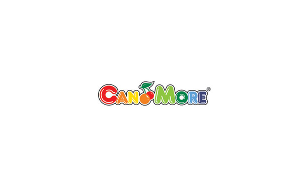 一個食品的logo，logo以名稱的英文為主要設計元素，將其做成可愛的卡通形式