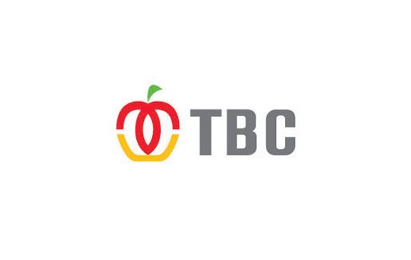 國外電視臺logo設(shè)計，將字母縮寫TBC三個字母創(chuàng)意變形組合成一個蘋果的形象，簡潔創(chuàng)意。也易于辨別。