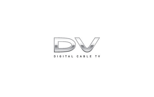 國外數(shù)字電視的logo設(shè)計，以名稱縮寫DV為設(shè)計元素，對字母進(jìn)行設(shè)計