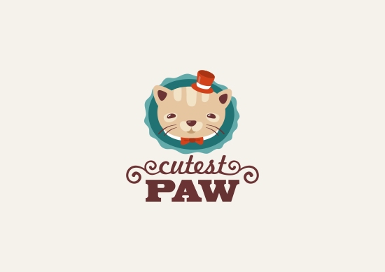 PAW貓咪圖案LOGO設計