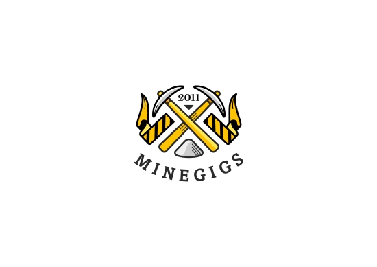 MINEGIGS礦山企業(yè)LOGO設(shè)計采用了開挖工具為創(chuàng)意