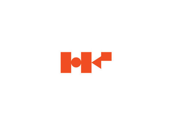 HK集團(tuán)公司LOGO設(shè)計(jì)采用了K字母的變形，用三角形和正方形