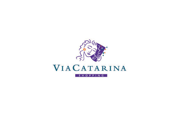 VIACATARINA護(hù)膚品標(biāo)志設(shè)計(jì)是用素描的美女圖案做創(chuàng)意