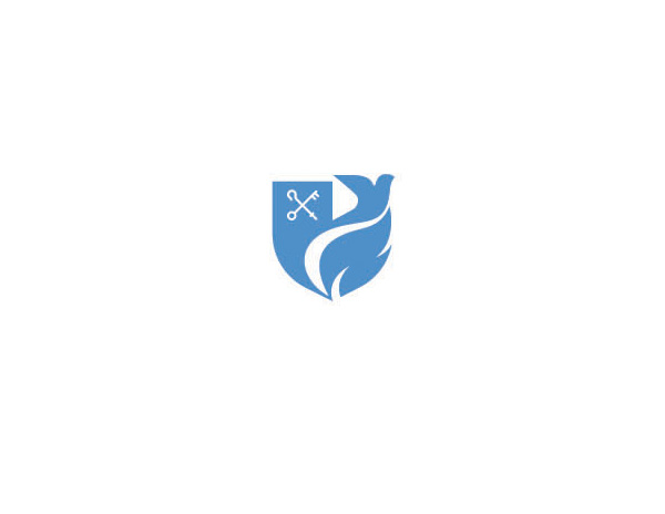兩個鑰匙結合在一個防護盾上的LOGO設計