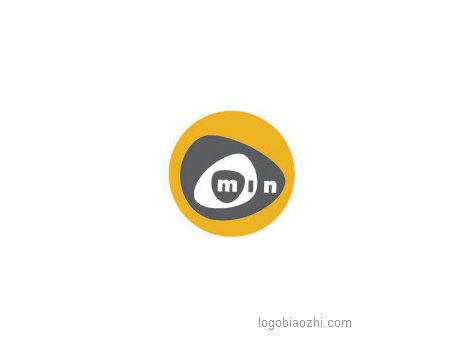 MIN3個字母與3個圓形元素結合的標志設計
