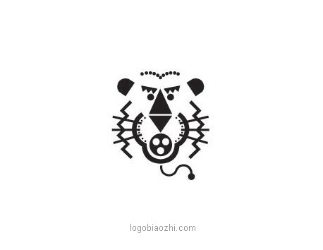 獅子抽象面部標志圖案