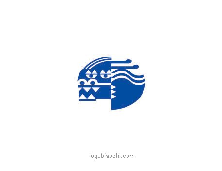 藍色抽象古生物標志