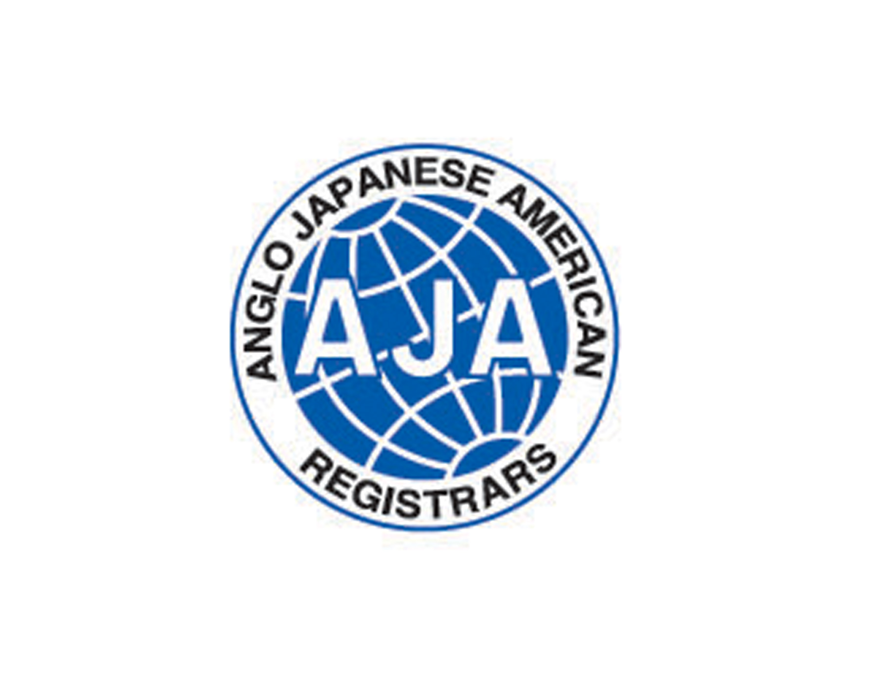 AJA創(chuàng)意logo采用全球圖案為核心，藍色為主色調。