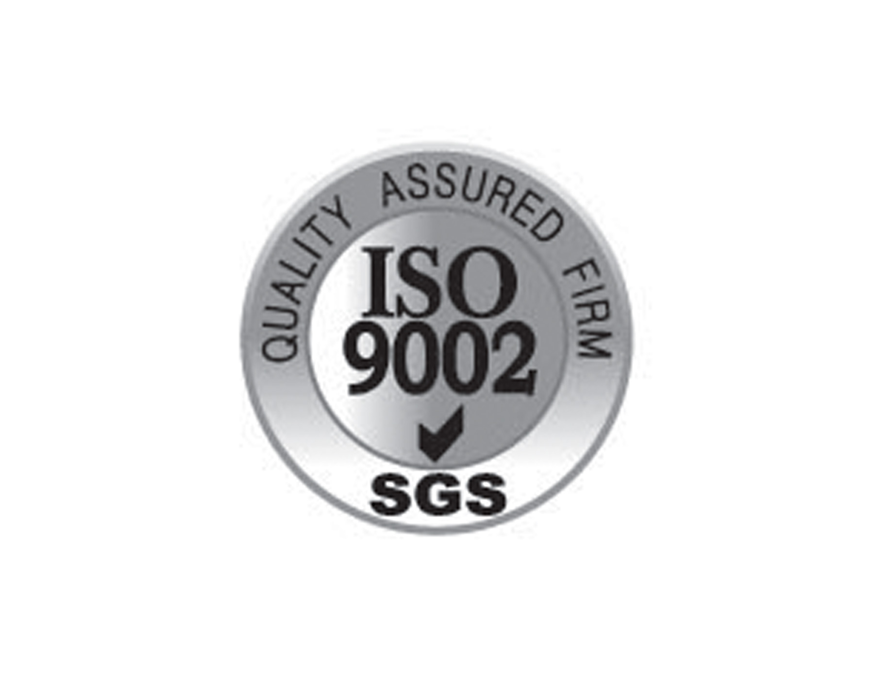 ISO9002認證體系LOGO設計，圓徽中帶有SGS字樣，金融質感增加視覺沖擊力