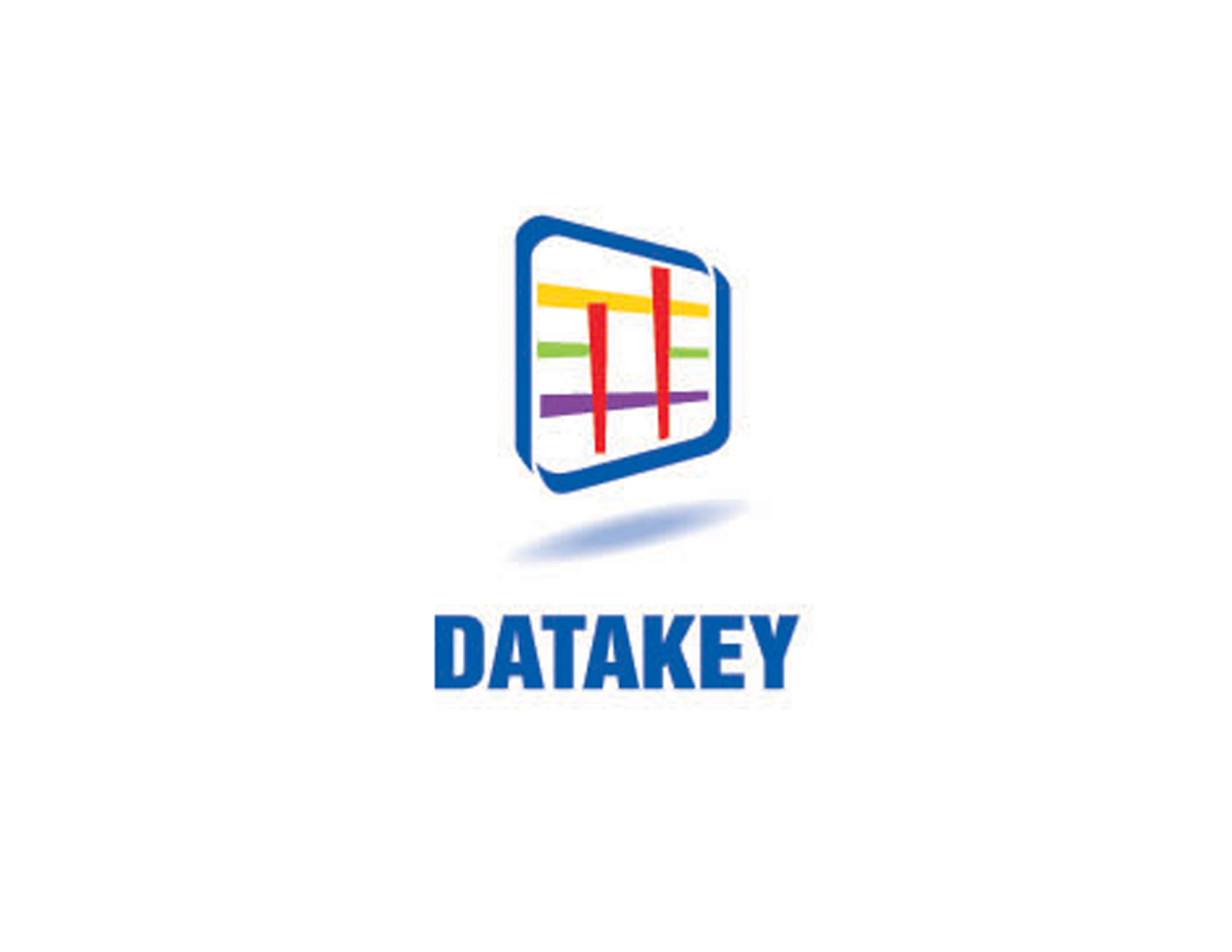 DATAKEY科技企業(yè)標(biāo)志以紅黃等顏色的線(xiàn)條配合透視感的形狀。