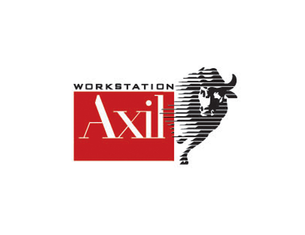 一款以黑牛奔跑為形象的Axil公司LOGO
